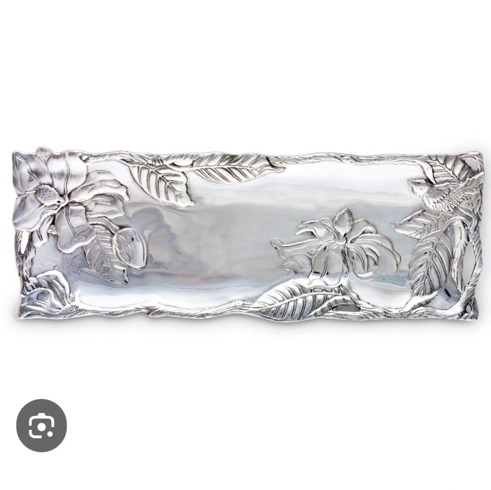 Arthur Court New In Box Flora Collection Magnolia Oblong Serving Tray